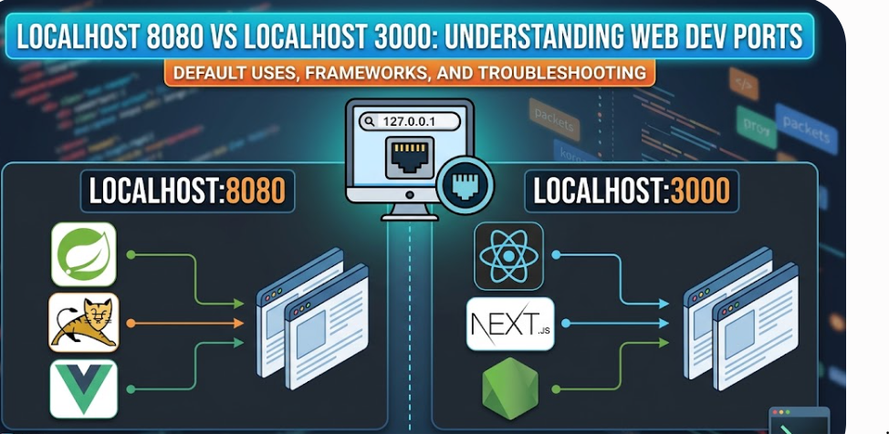 Localhost 8080 vs Localhost 3000: Differences, Uses & Fixes