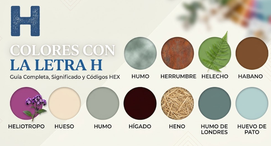 Colores con la Letra H: Lista Completa, Significado y Códigos HEX